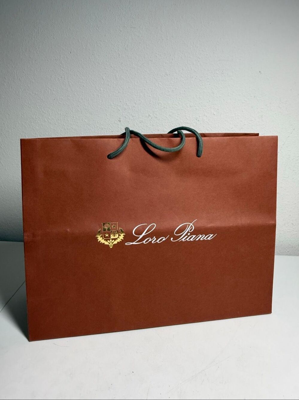 Loro Piana Brown Luxury Gift Shopping Bag Paper Bag 16″ x 12″